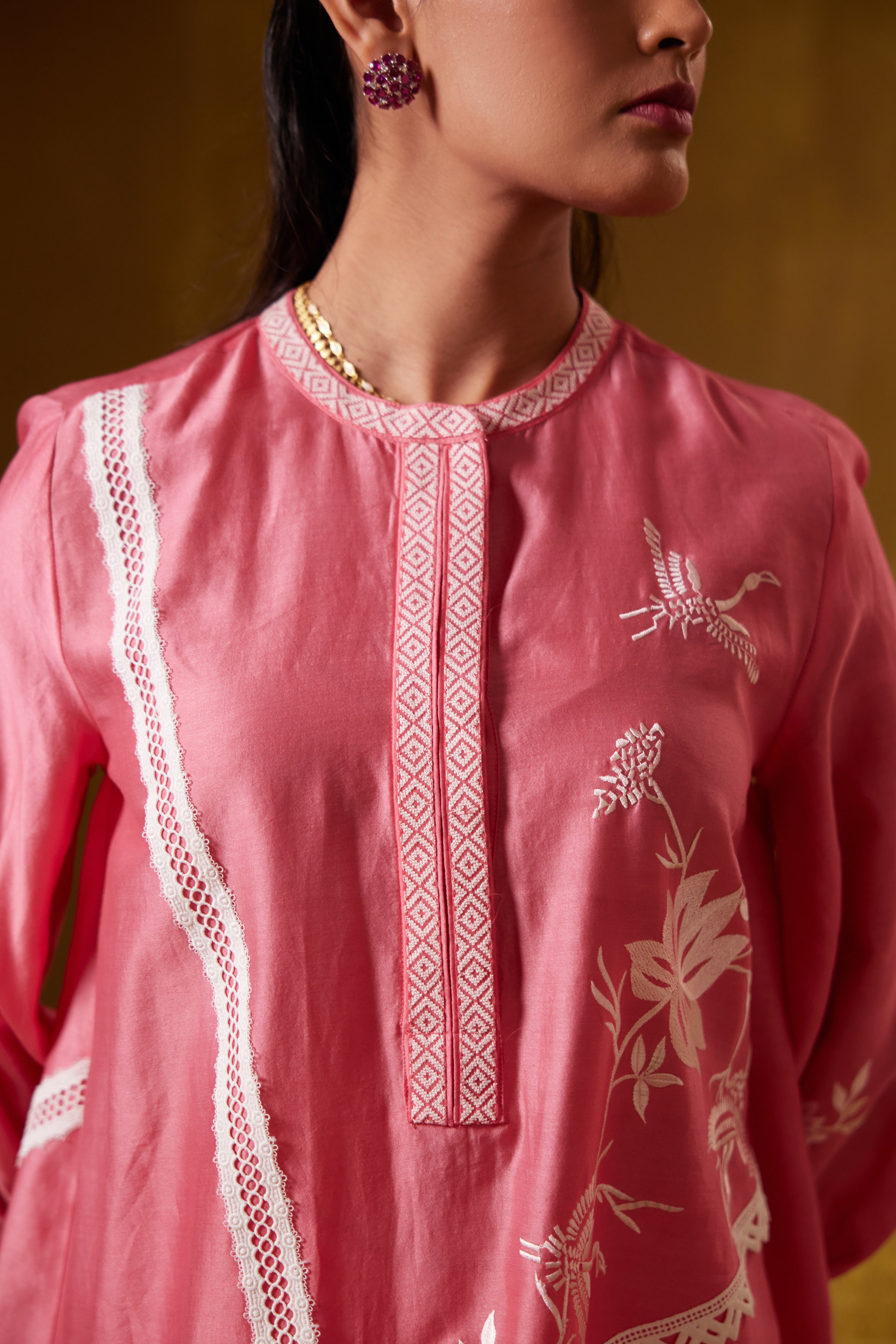 Asha - Pink Embroidery