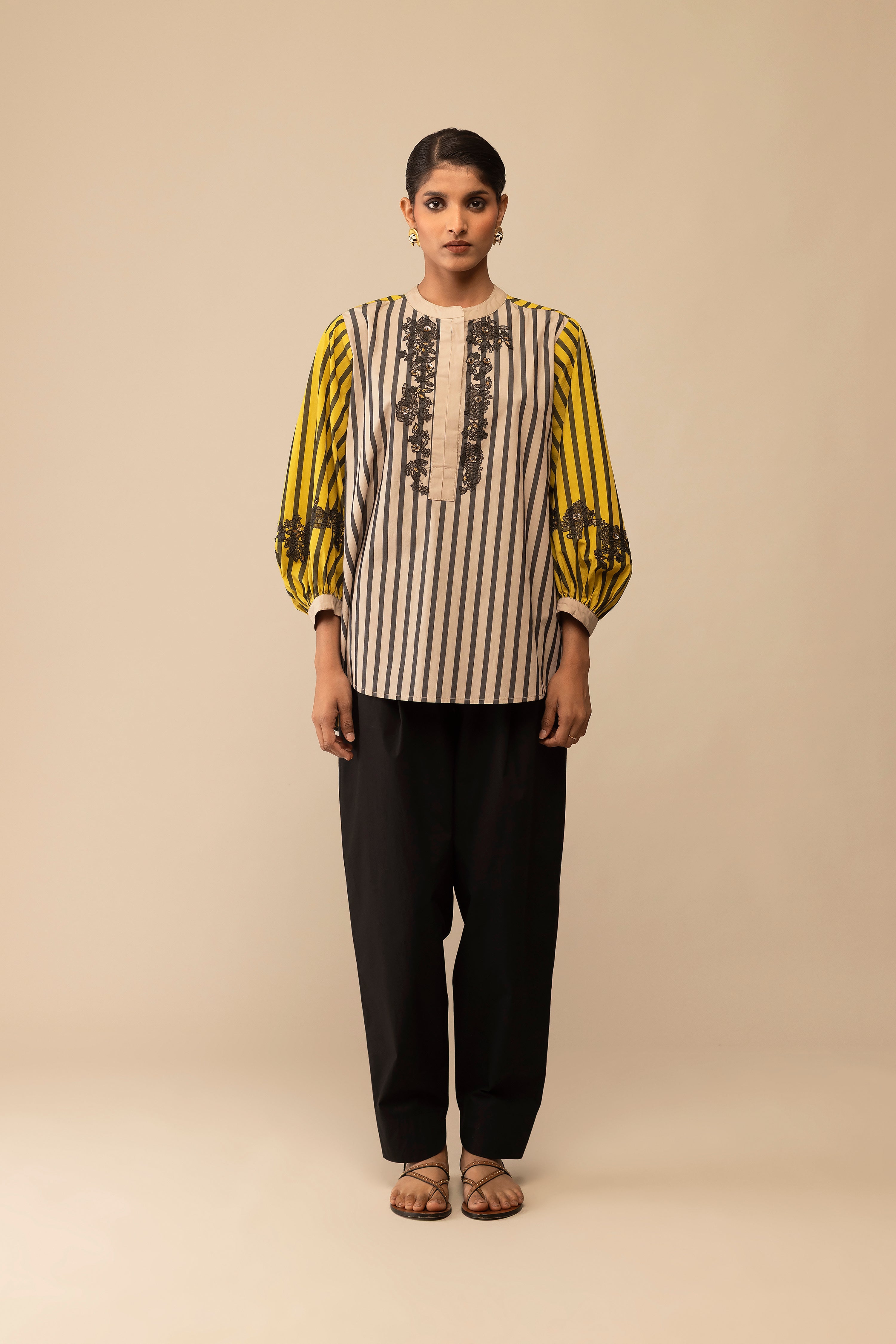 Asha - Mustard & Beige