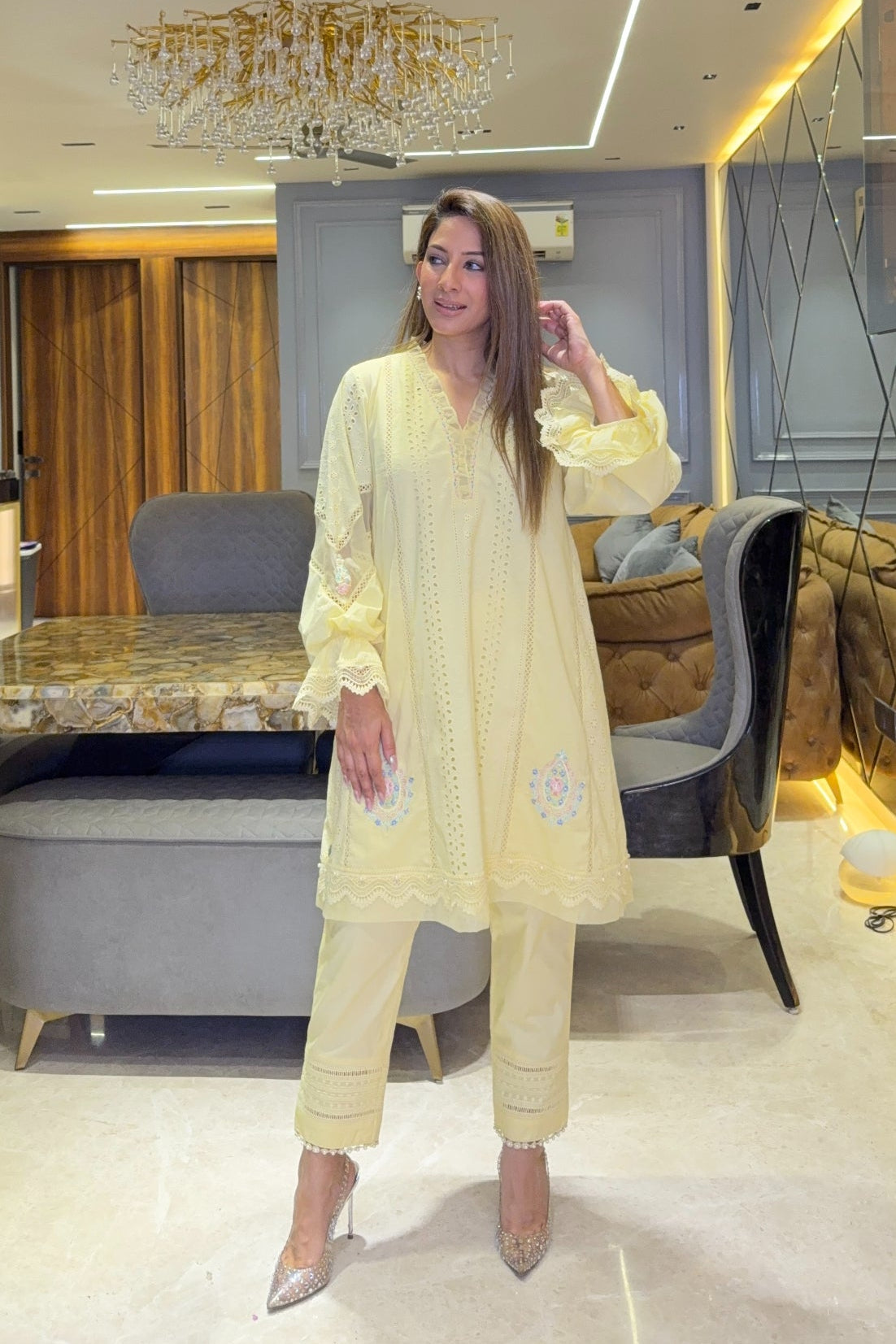 JASMINE KURTA SET - YELLOW