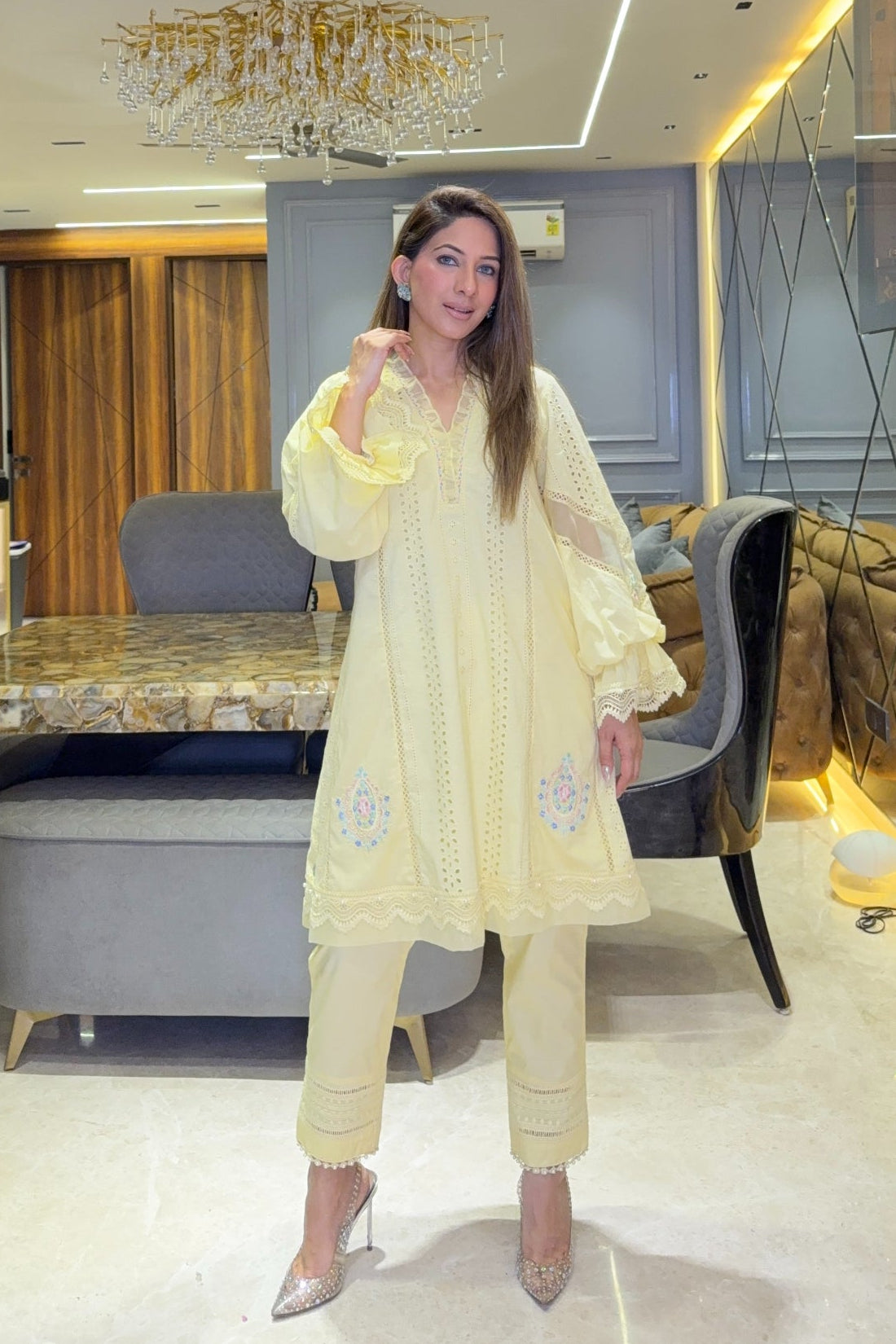 JASMINE KURTA SET - YELLOW