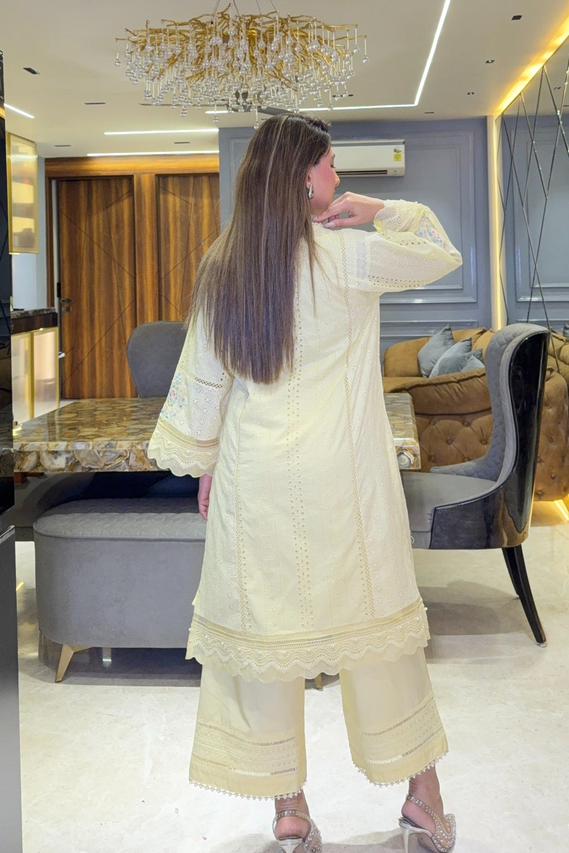 SAHIBA KURTA SET - YELLOW