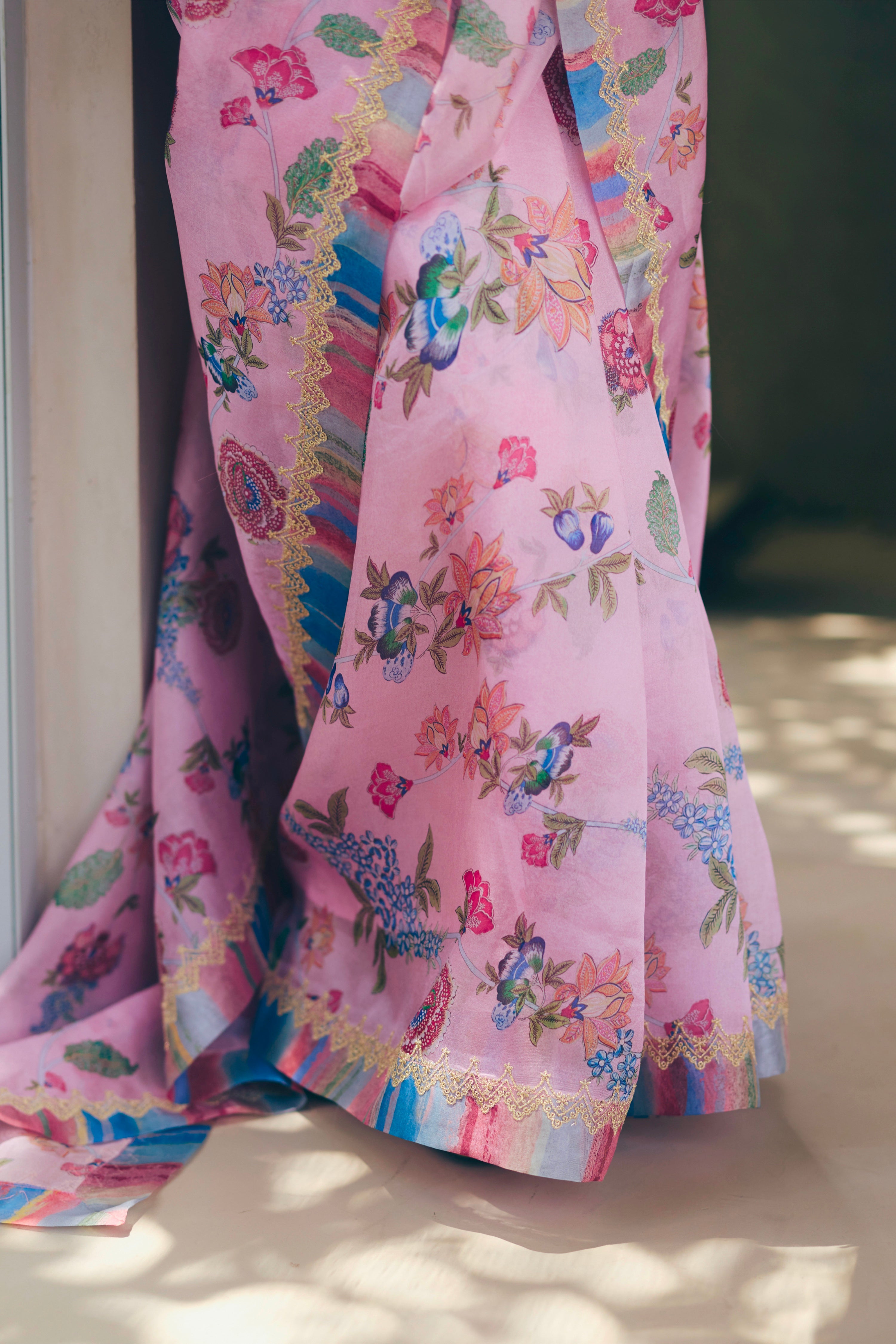Yasmin Saree - Pink Print