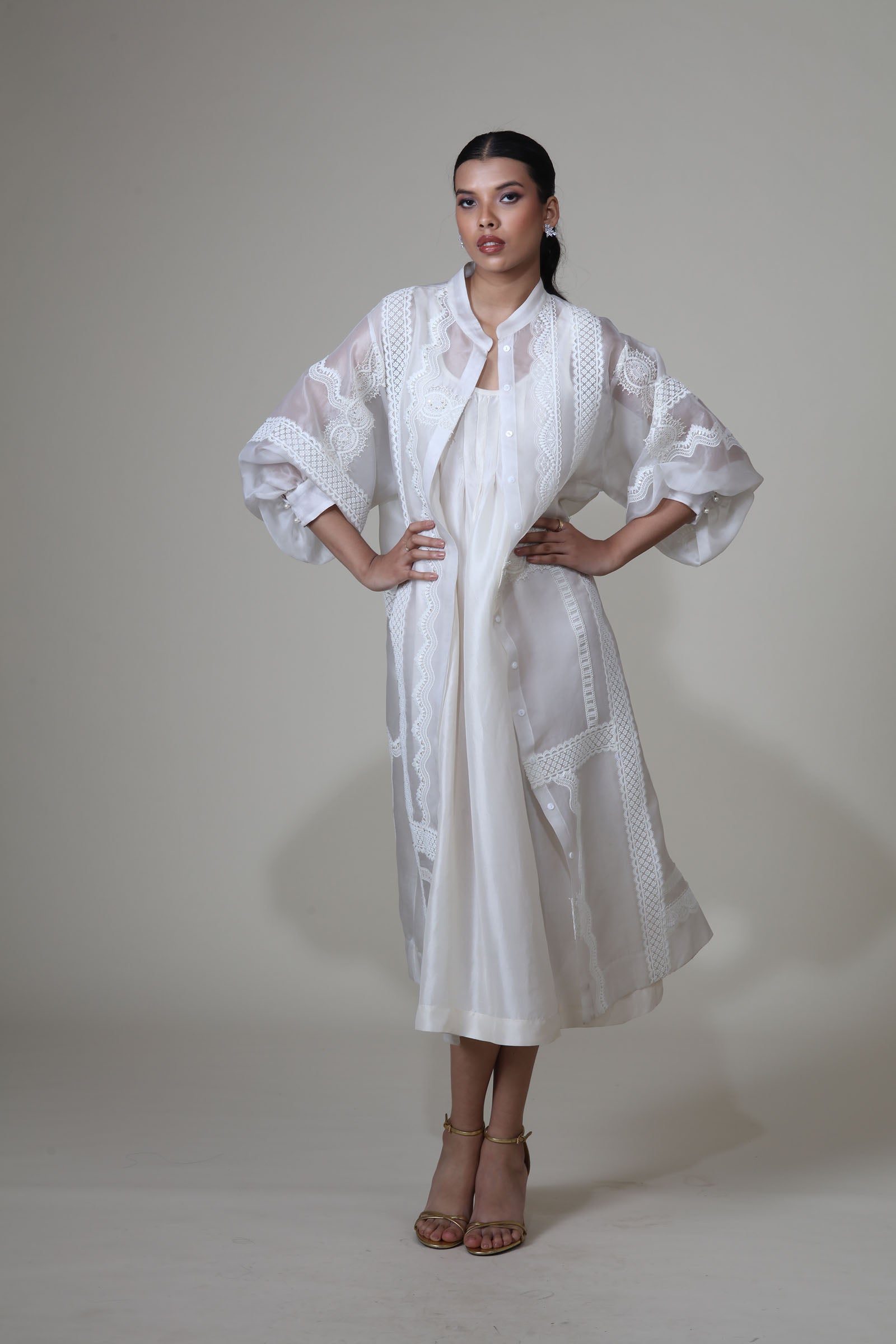 ANN JACKET- IVORY (WITH TOP & PANTS)