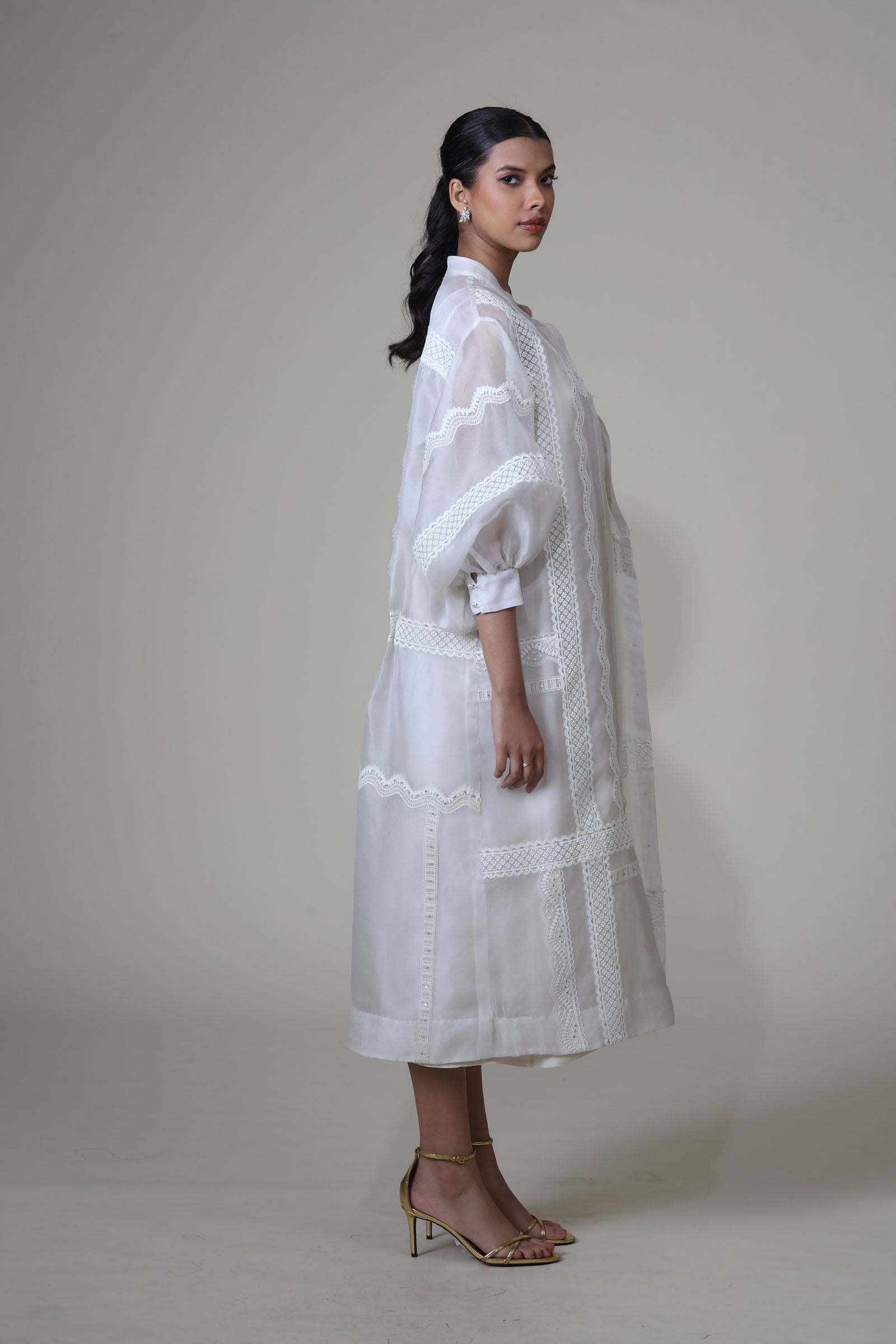 ANN JACKET - IVORY (With Slip Dress)