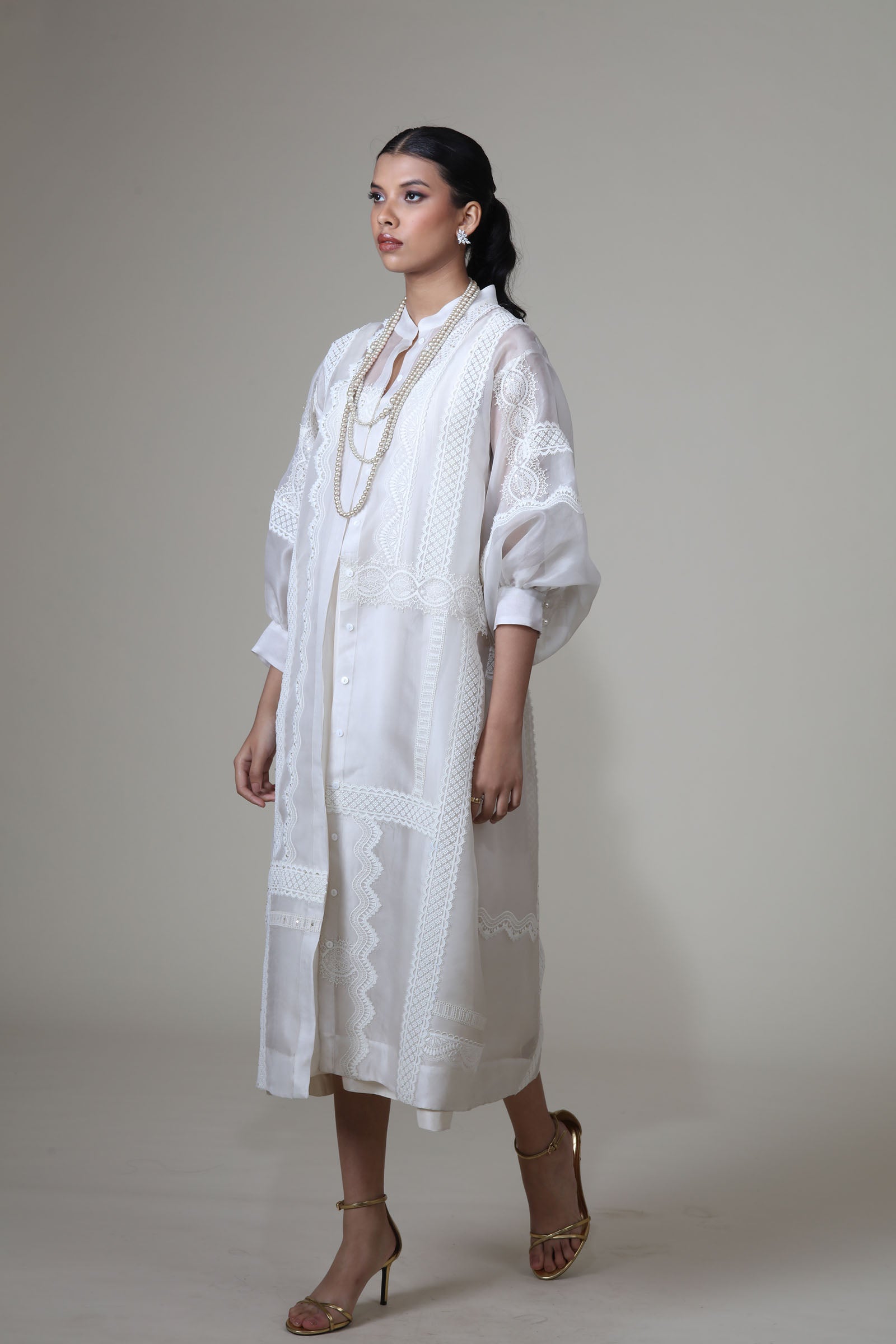 ANN JACKET - IVORY (With Slip Dress)