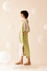 Neesa Dress - Sand/Green