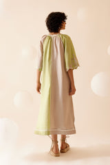 Neesa Dress - Sand/Green