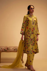 Tahira - Yellow Print Silk