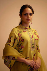 Tahira - Yellow Print Silk