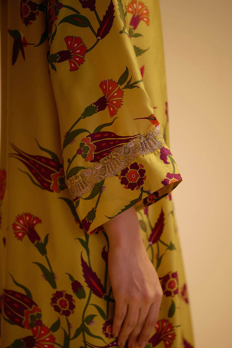 Tahira - Yellow Print Silk