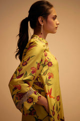 Tahira - Yellow Print Silk