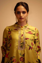 Tahira - Yellow Print Silk