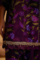 Farida - Purple Print Silk