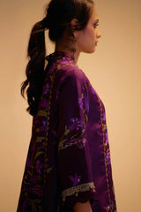 Farida - Purple Print Silk