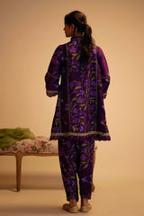 Farida - Purple Print Silk