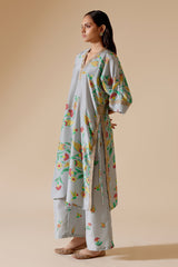 Sitara -Grey Print Silk