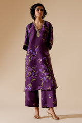 Sitara - Purple Print Silk