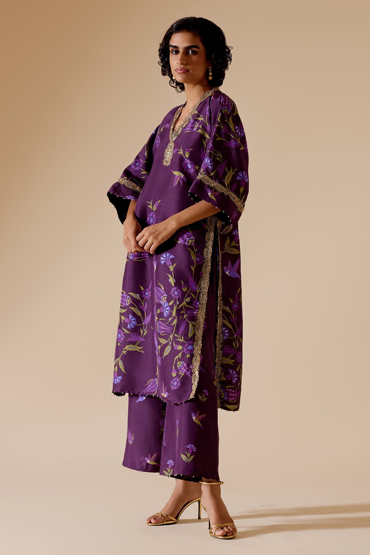 Sitara - Purple Print Silk