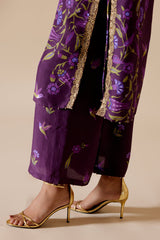 Sitara - Purple Print Silk