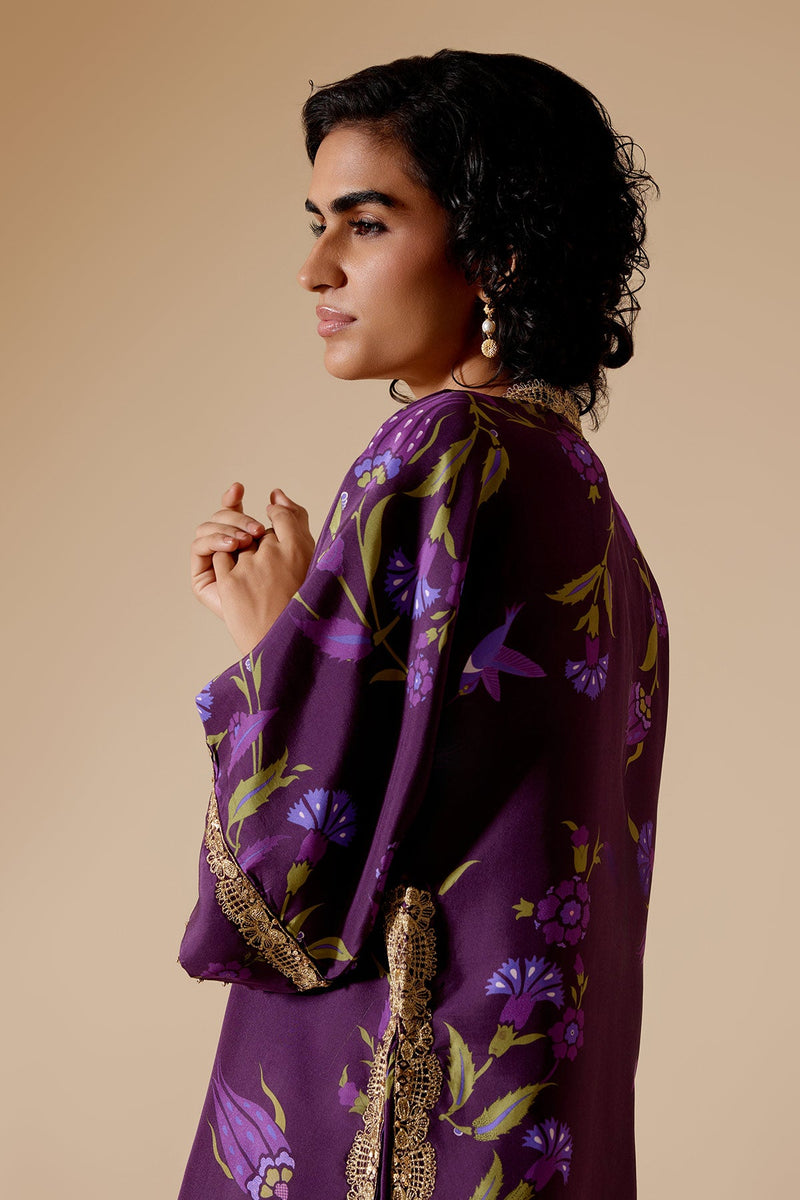 Sitara - Purple Print Silk