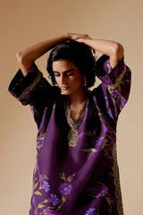 Sitara - Purple Print Silk