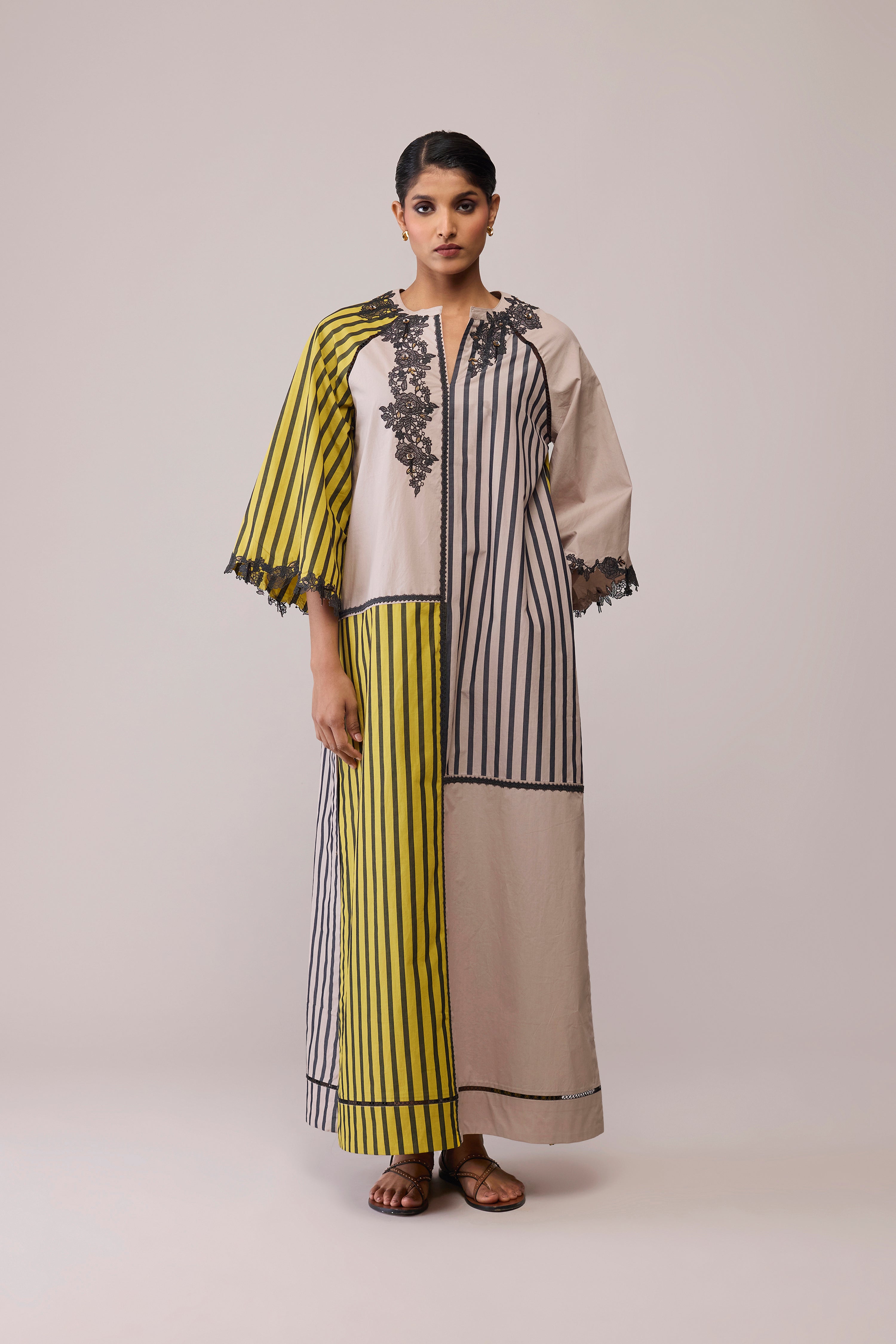 Neesa - Mustard & Beige