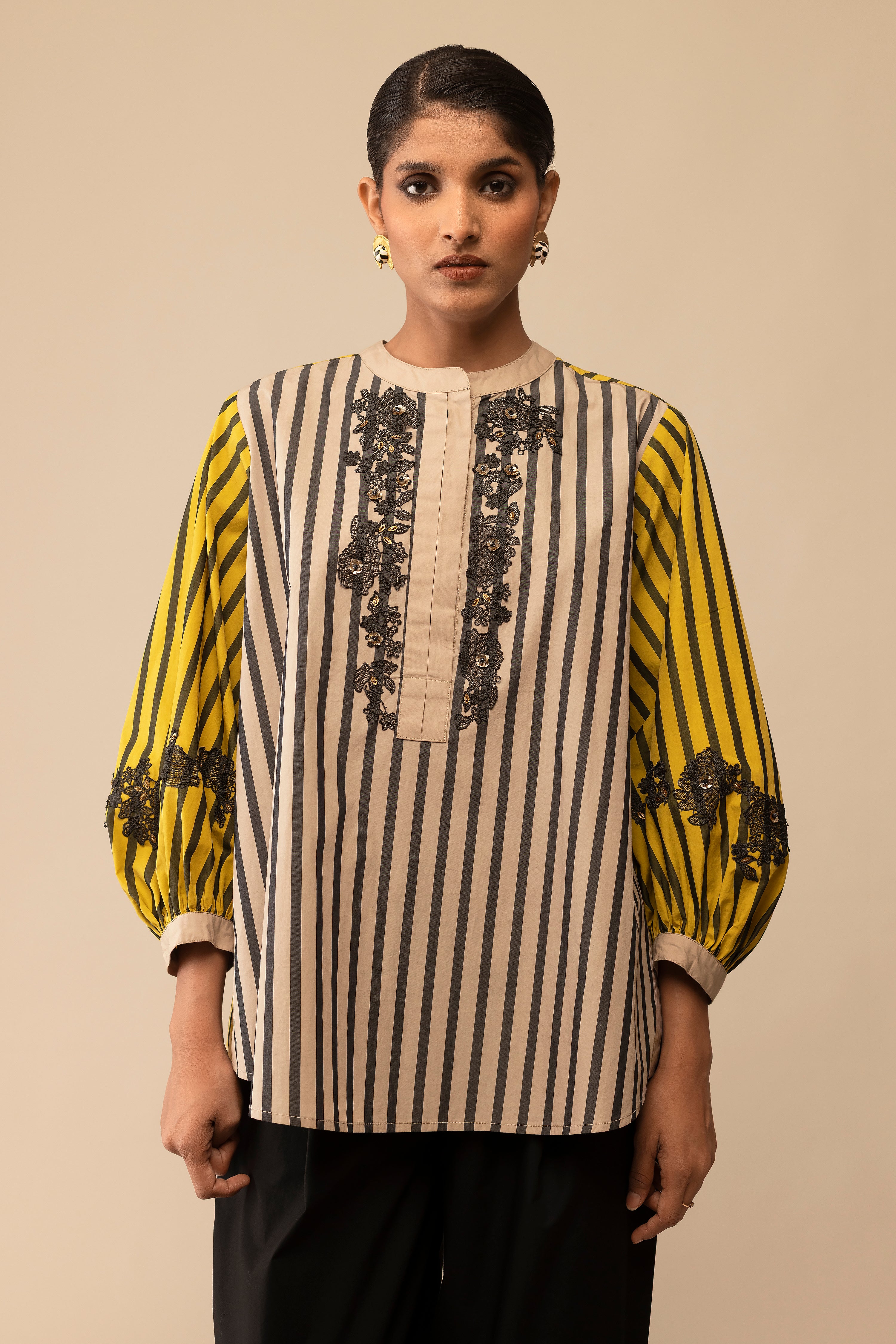 Asha - Mustard & Beige
