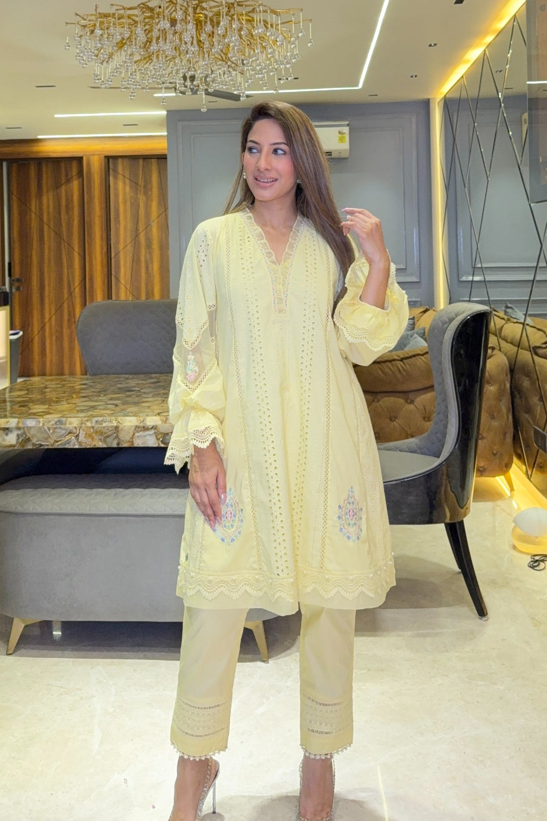 JASMINE KURTA SET - YELLOW