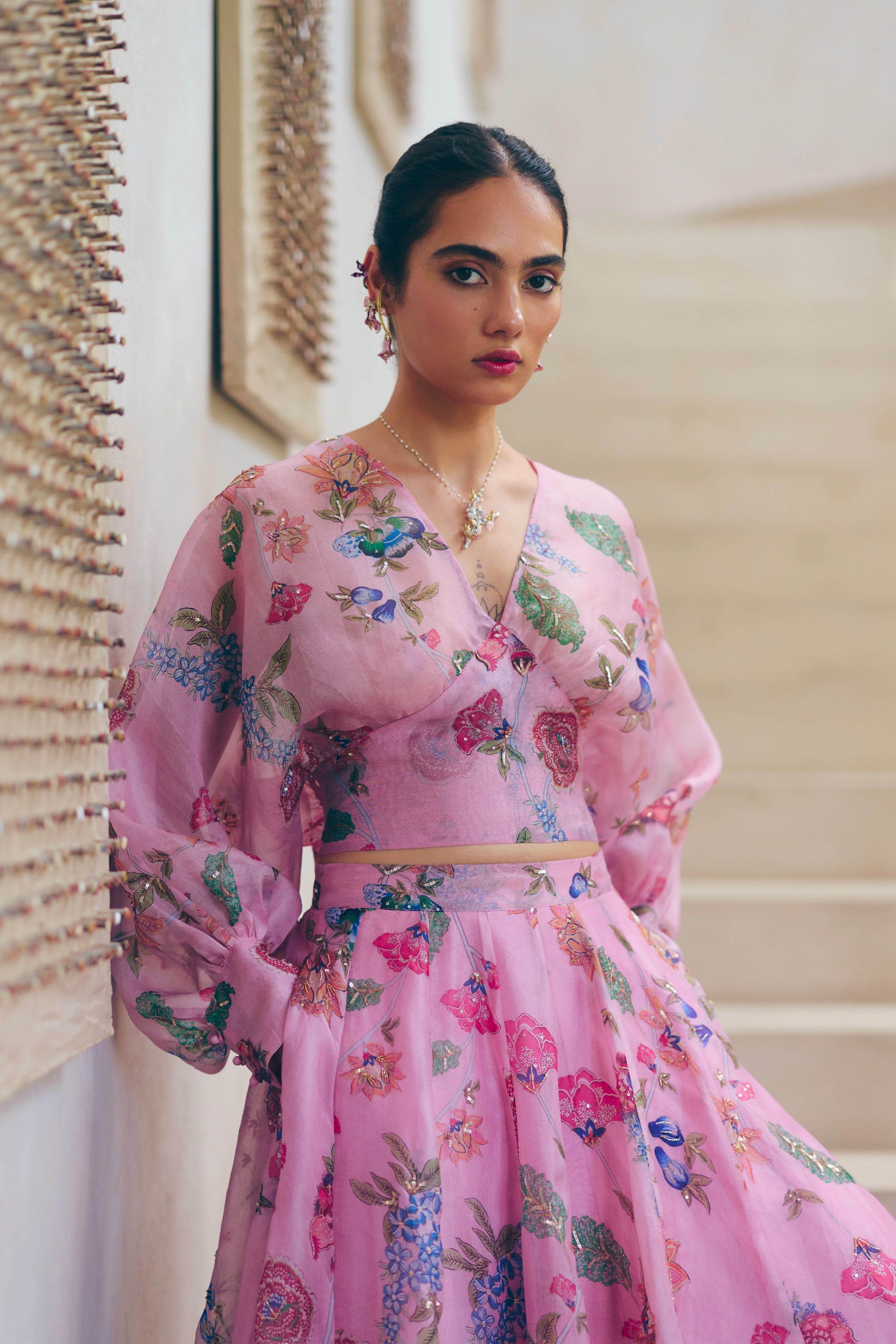 Amira Lehenga - Pink Print