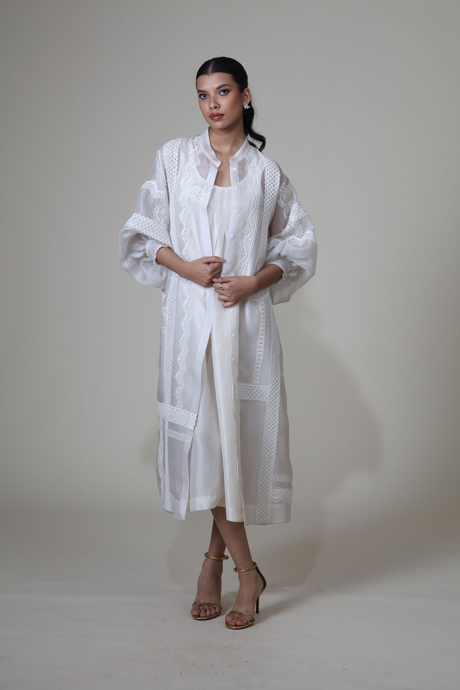 ANN JACKET - IVORY (With Slip Dress)