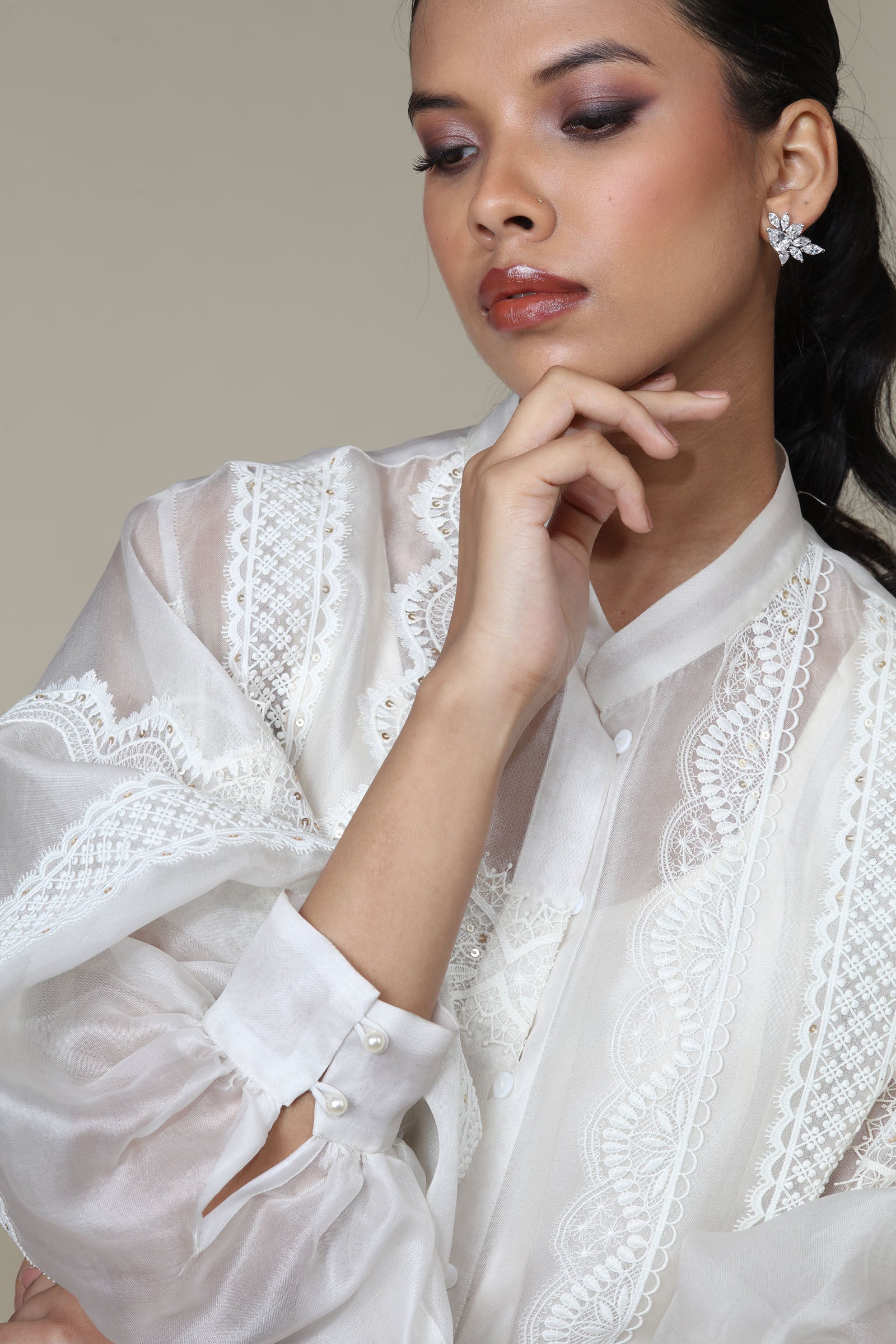 ANN JACKET - IVORY (With Slip Dress)