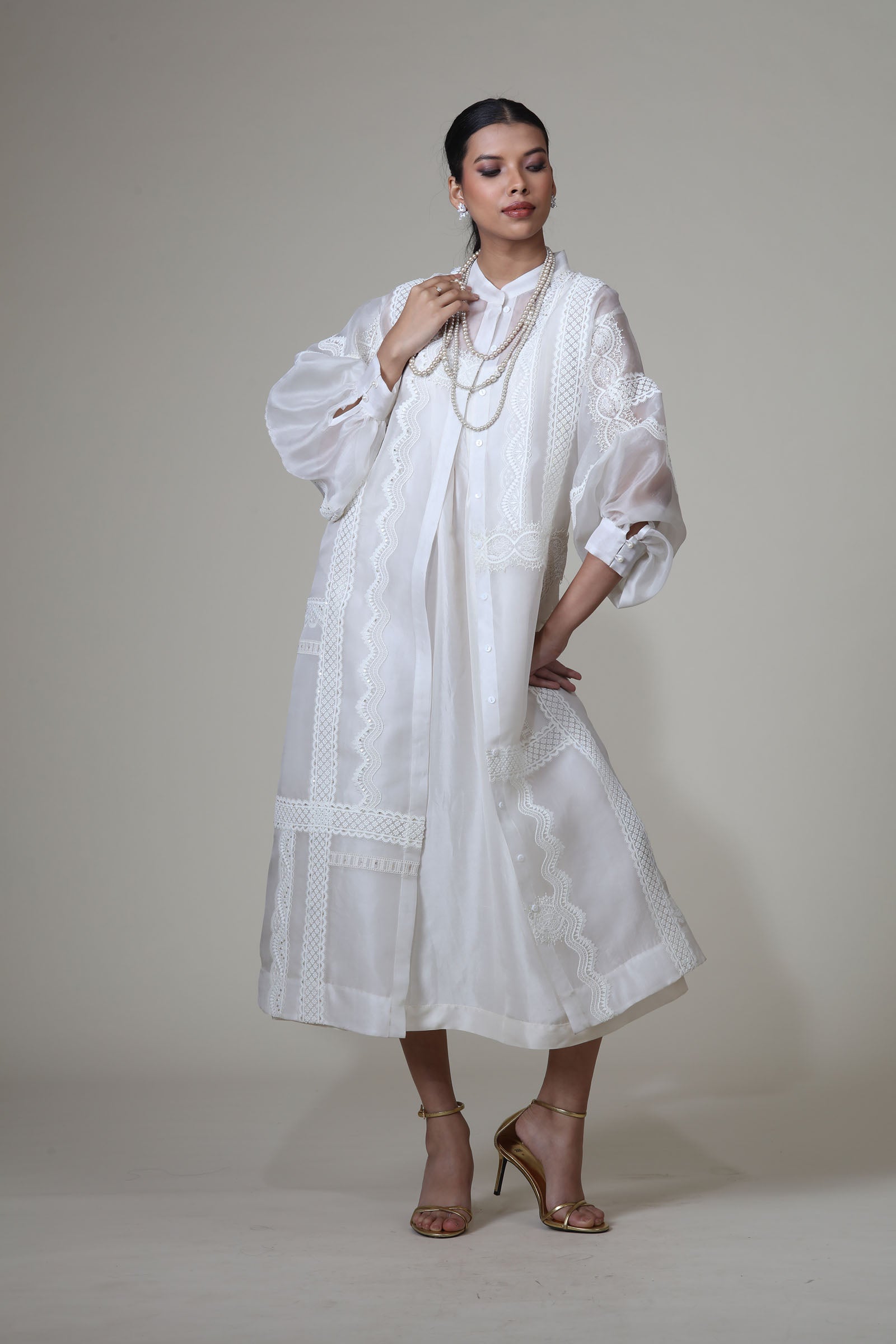 ANN JACKET- IVORY (WITH TOP & PANTS)