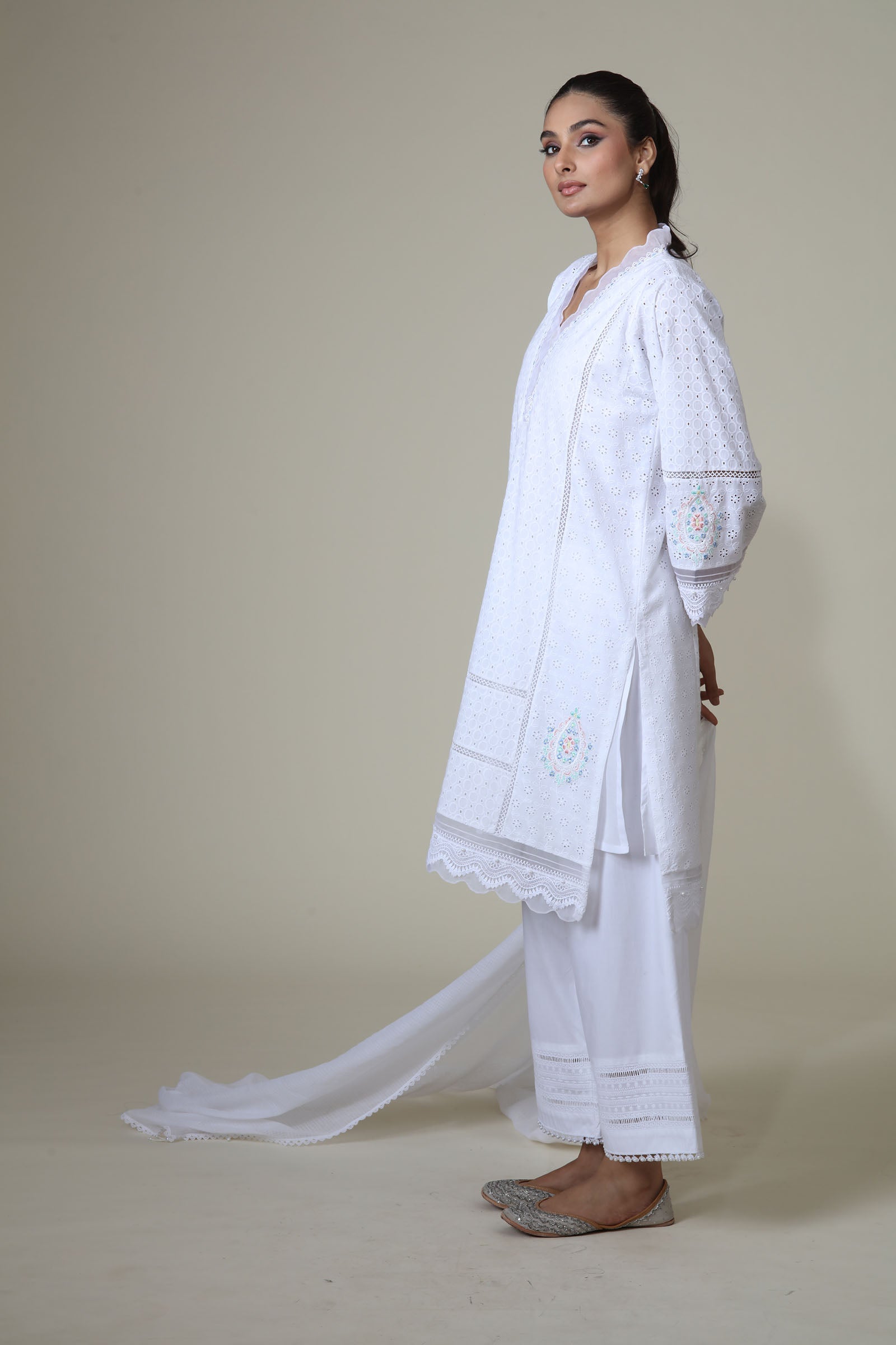 SAHIBA KURTA SET - WHITE